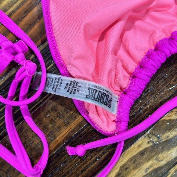 Victoria’s Secret PINK Magenta Triangle Bikini Set S/M - Picture 7 of 7